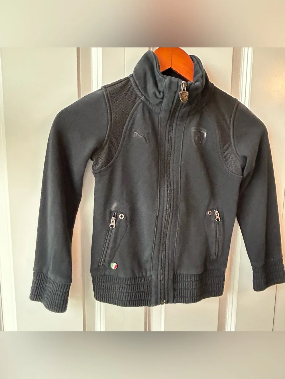 🏎️ Puma x Scuderia Ferrari Girls Track Jacket — Size 6 — Black 🖤